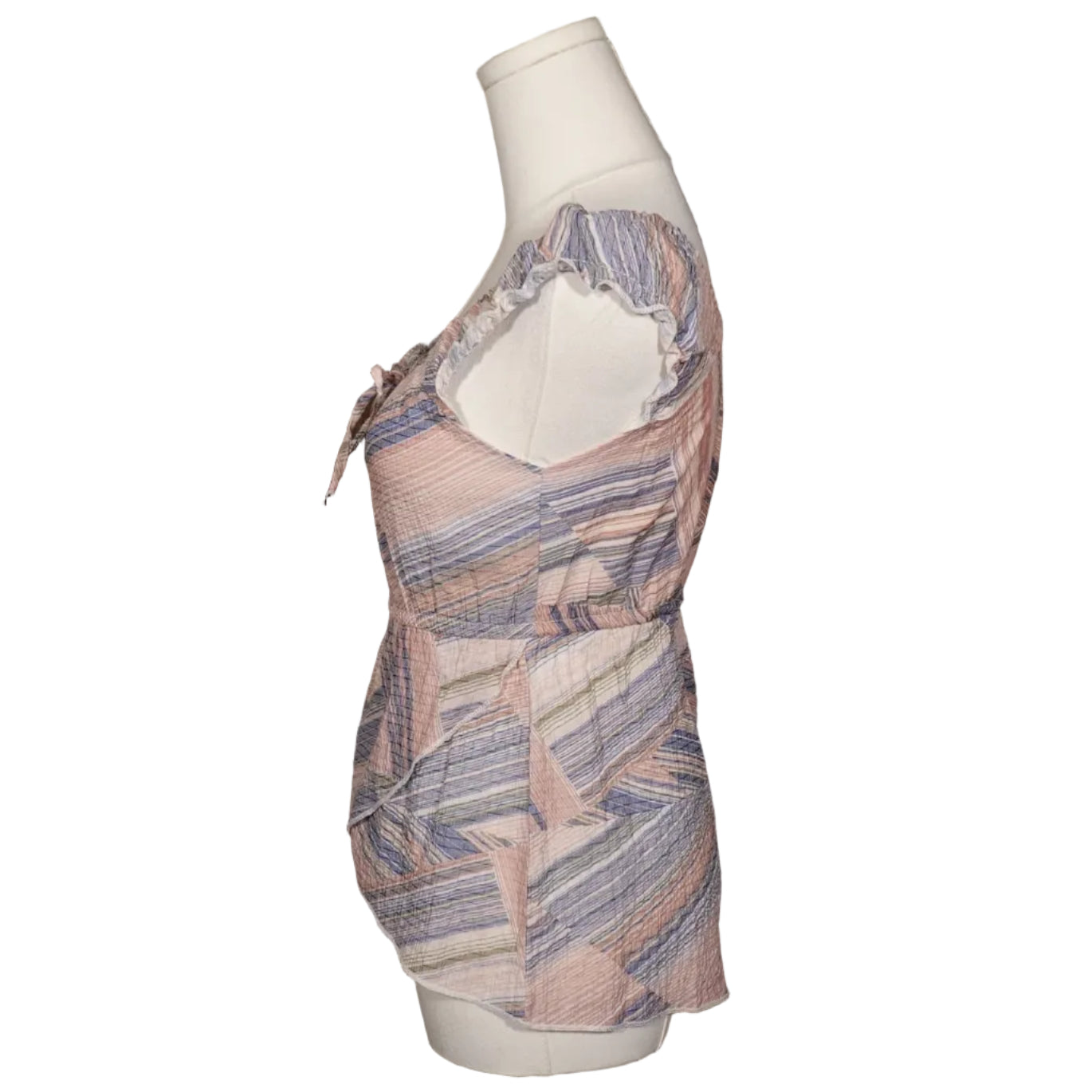Pilya Abstract Pastel Ruffle Top (XS)