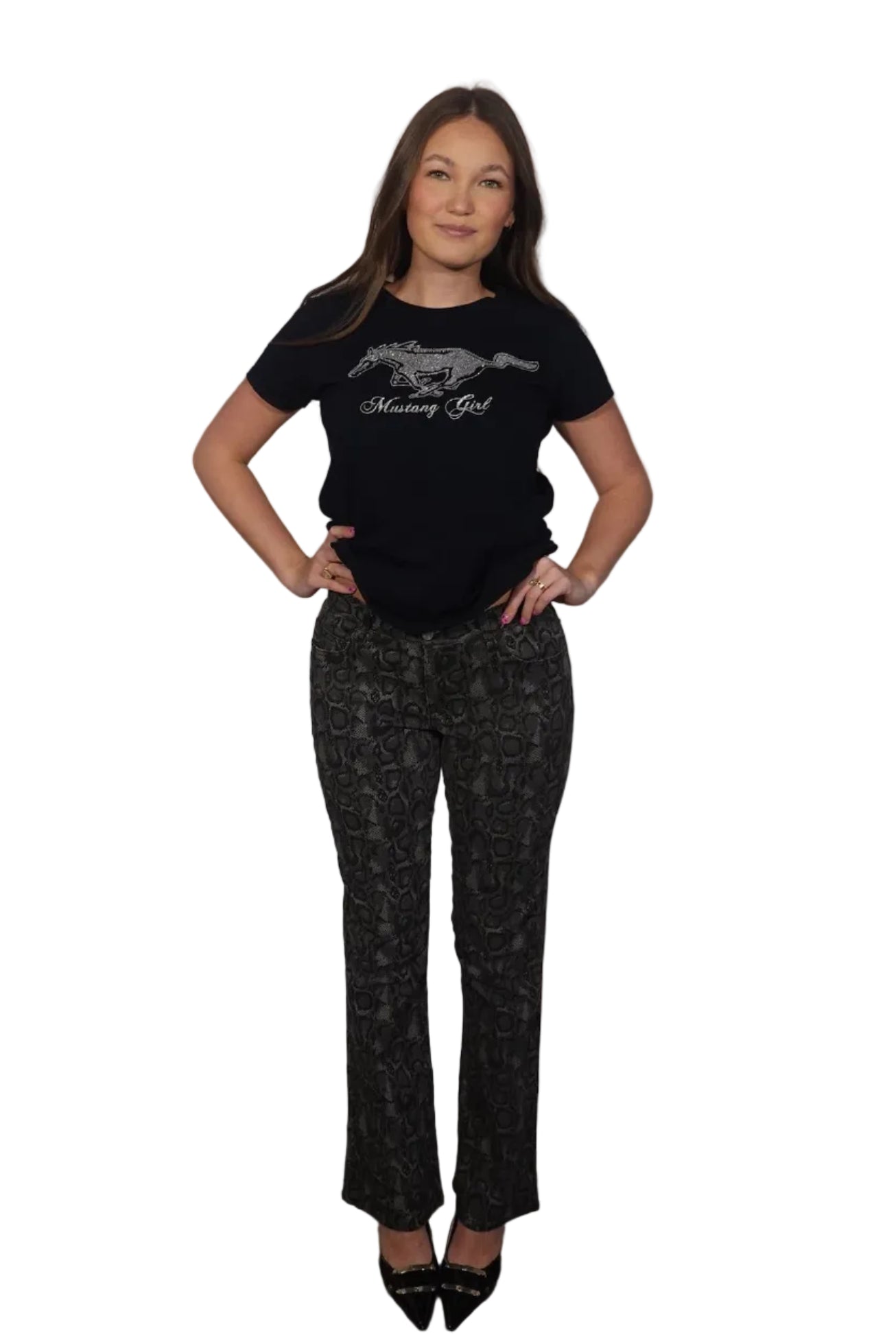 Paris Blues Snake Print Straight-Leg Jeans (9)