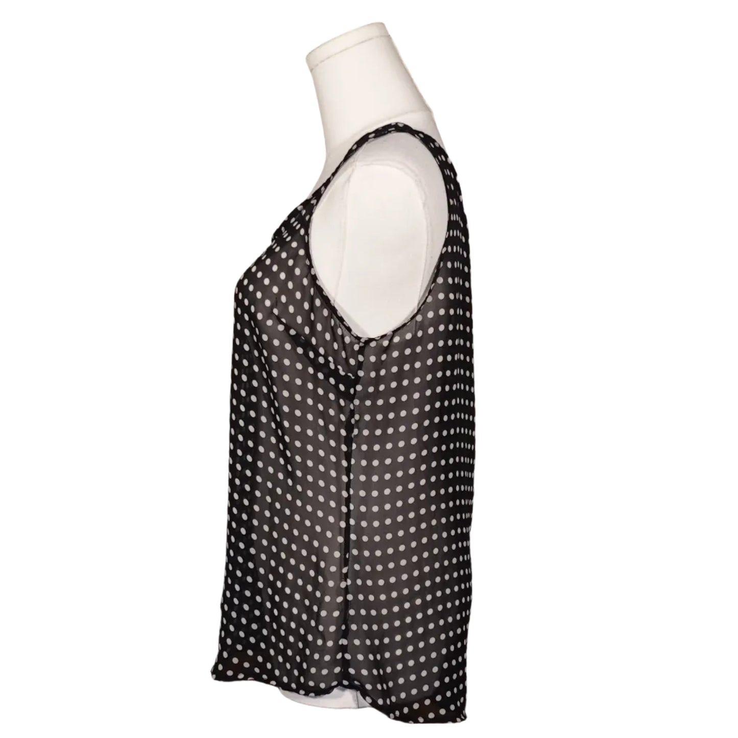 Polka Dot Sheer Tank Top-M
