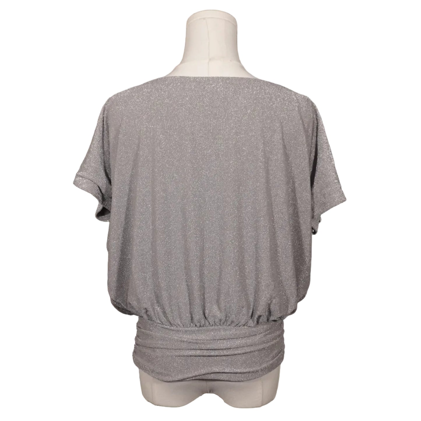 Express Silver Metallic Blouse Top-S