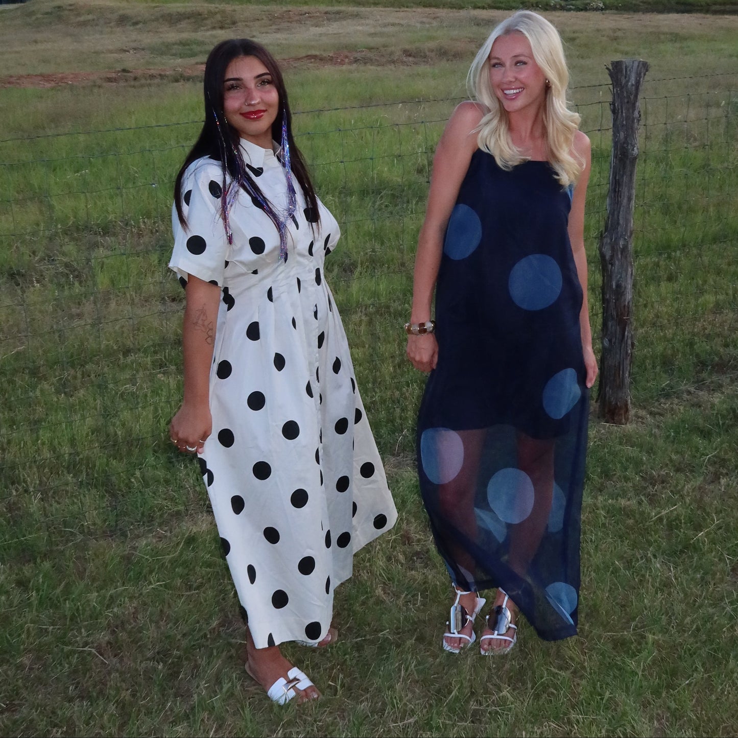 Polka Dot Pintuck Midi Dress