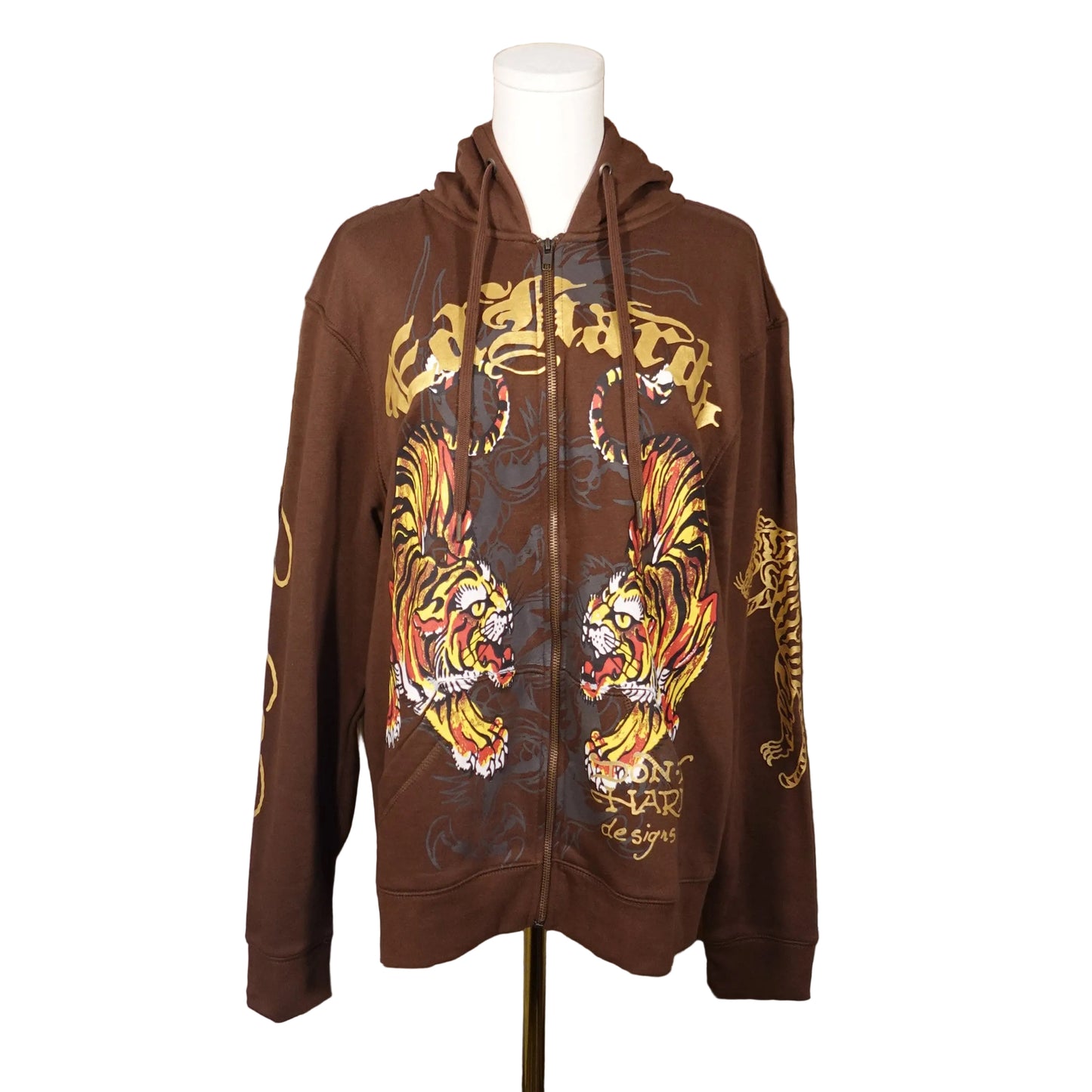 Ed Hardy Brown Tiger Oversized Jacket