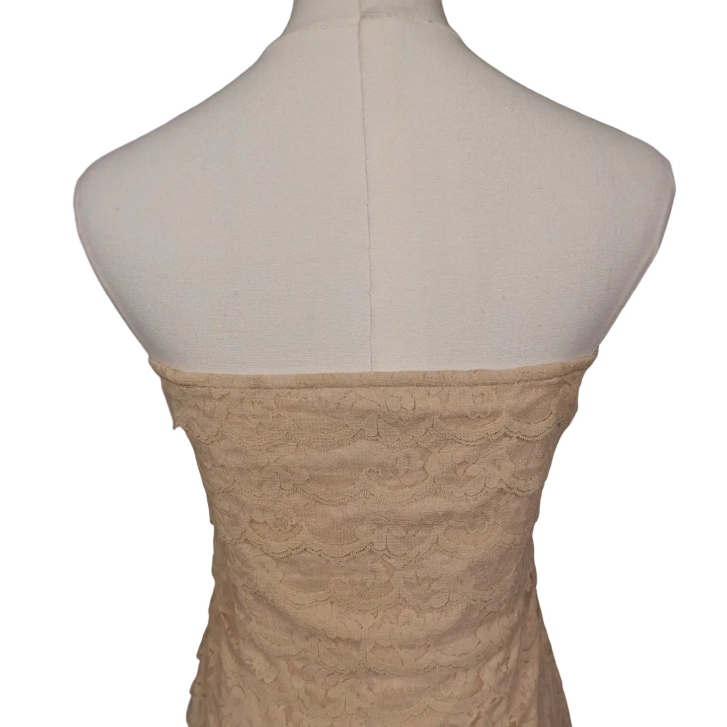 Lace Strapless Mini Dress-S