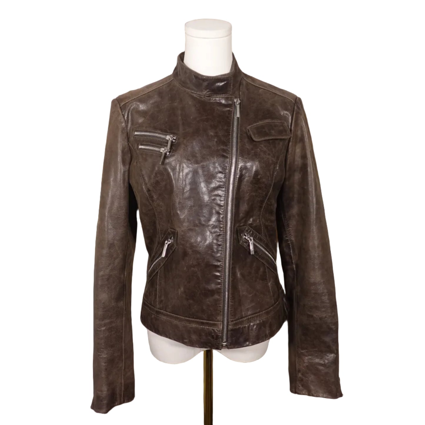 Laundry by Shelli Segal Leopard-Lined Moto Jacket-M