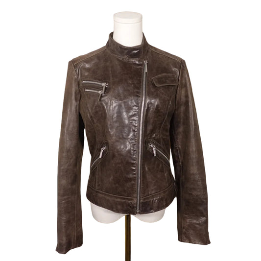 Laundry by Shelli Segal Leopard-Lined Moto Jacket-M