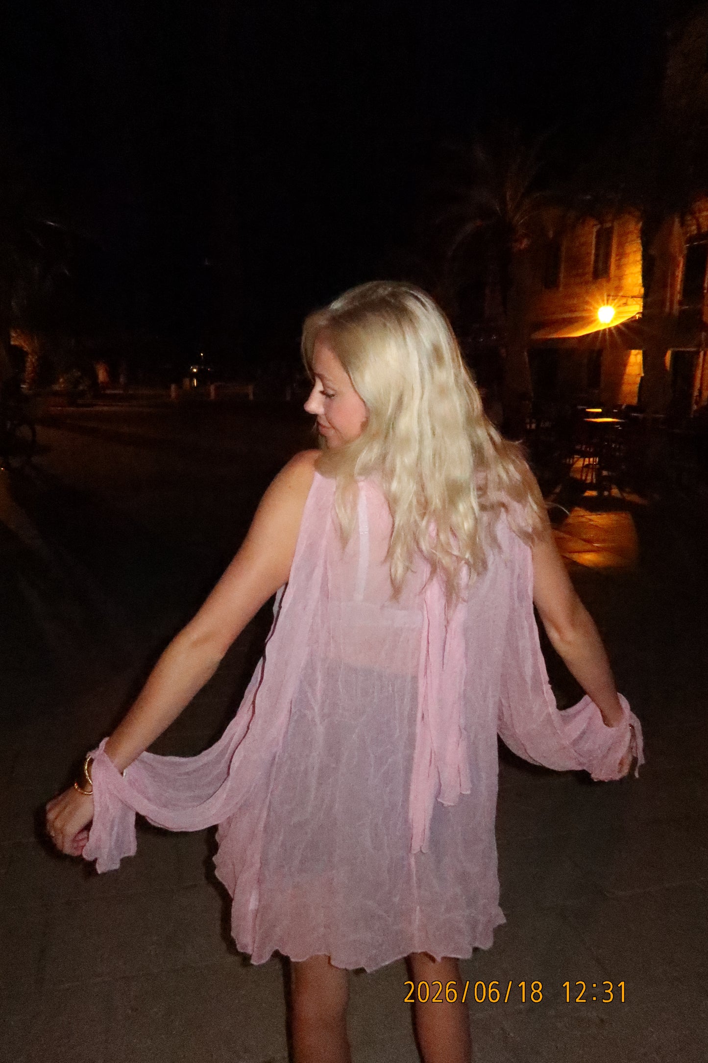 Pink Sheer Tie Top