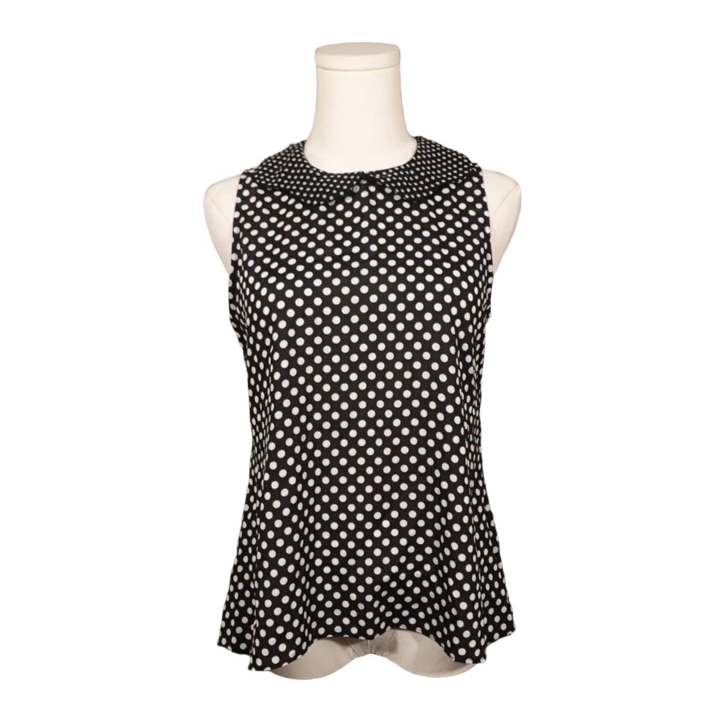 Classic Polka Dot Collar Blouse (S)