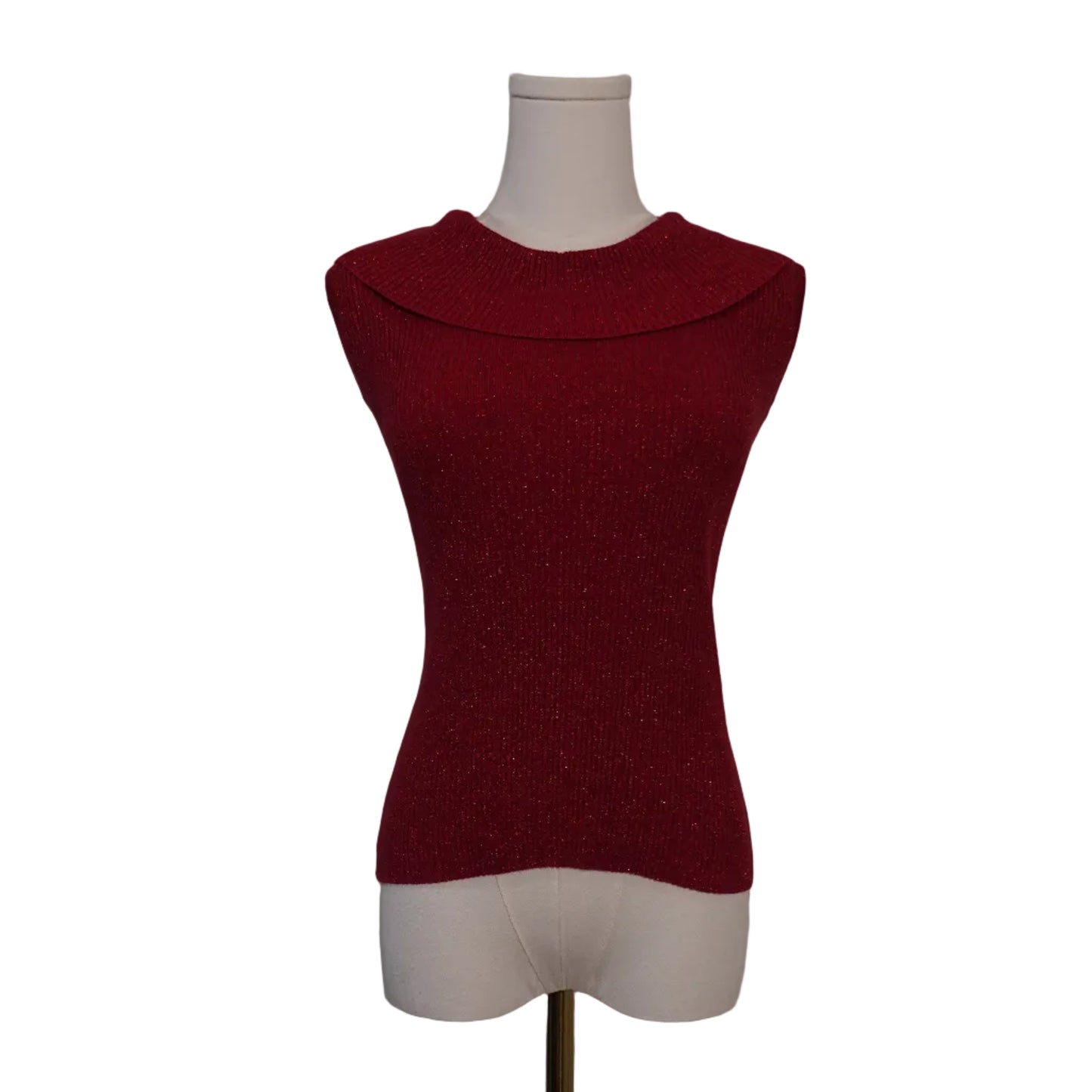 Shimmery Red Sweater Top