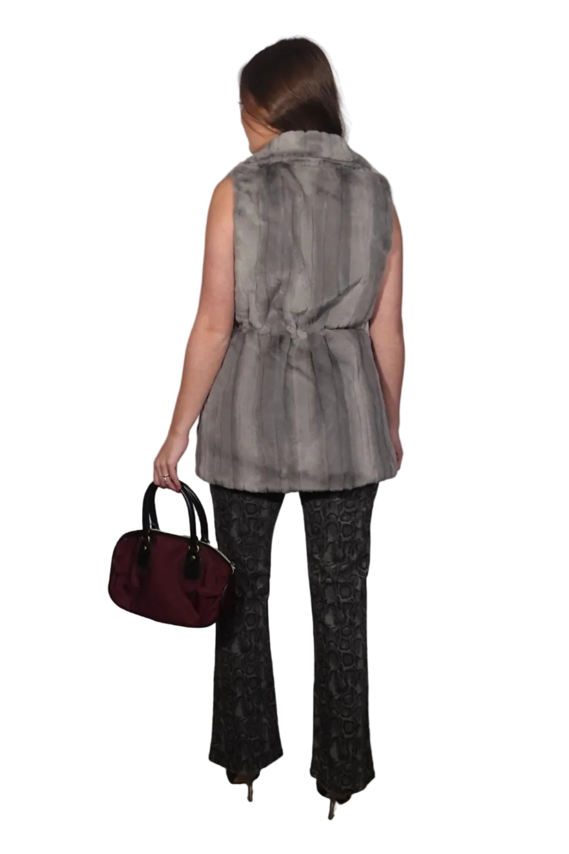 White House Black Market Faux Fur Zip Vest-S