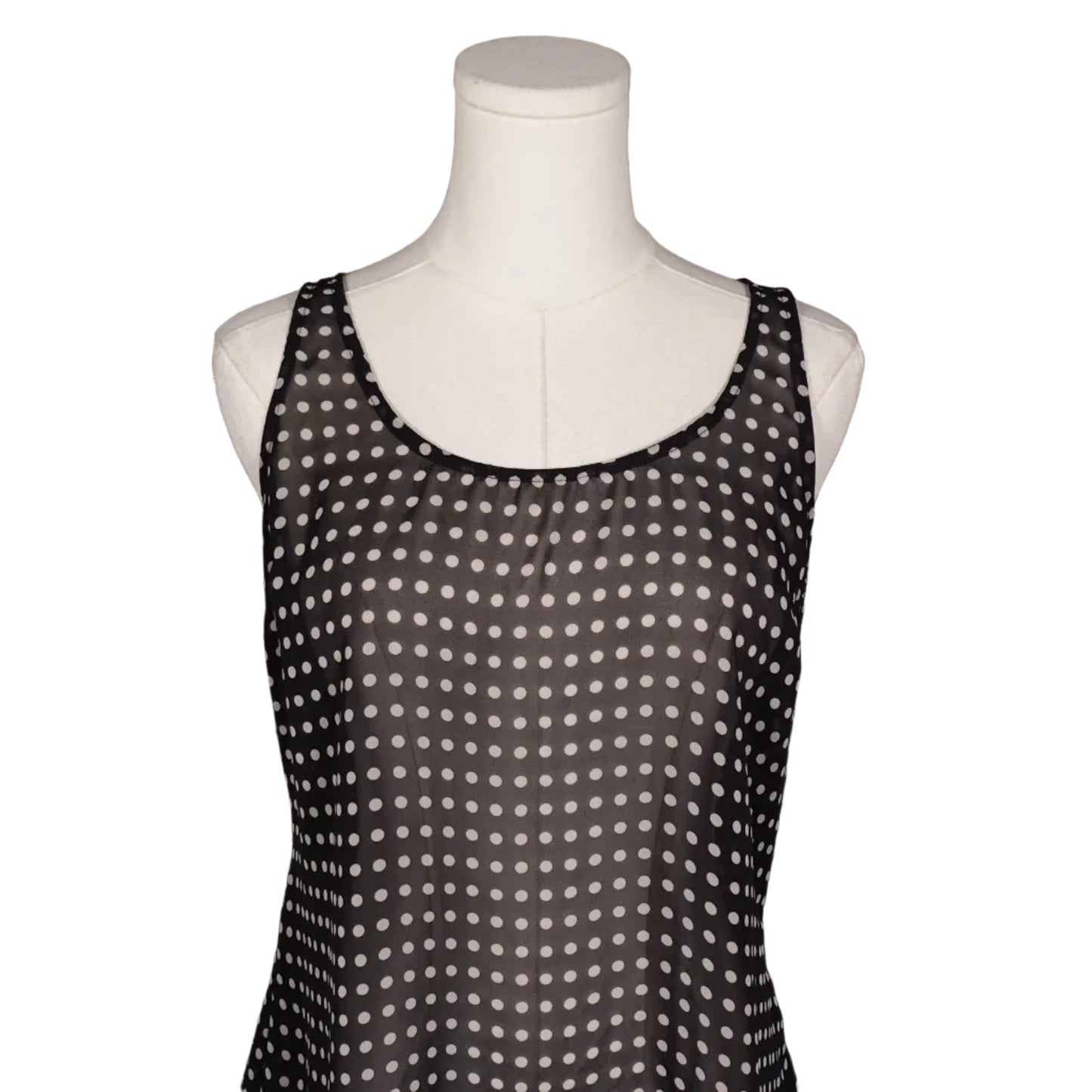 Polka Dot Sheer Tank Top-M