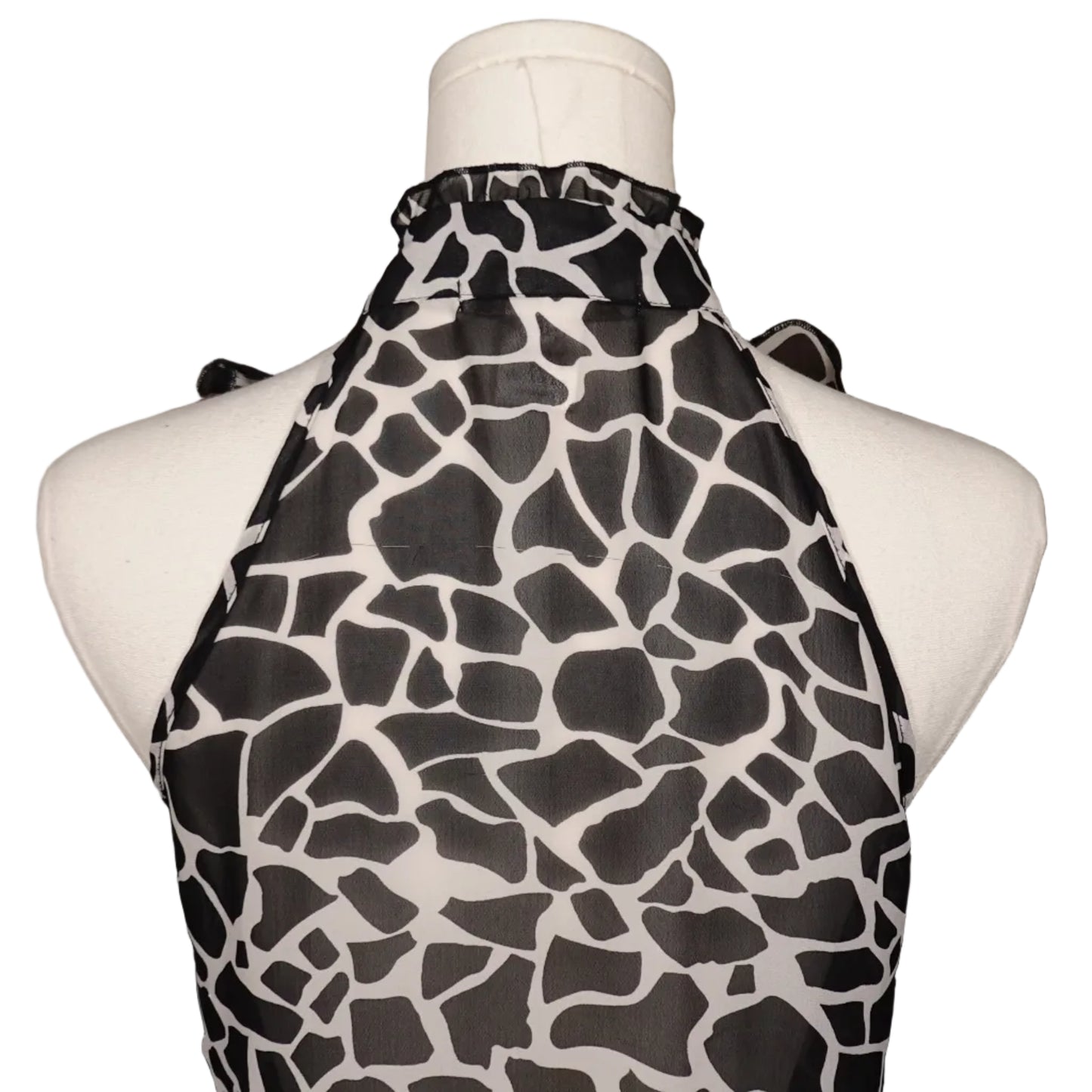 Giraffe Print Chiffon Halter Top-S