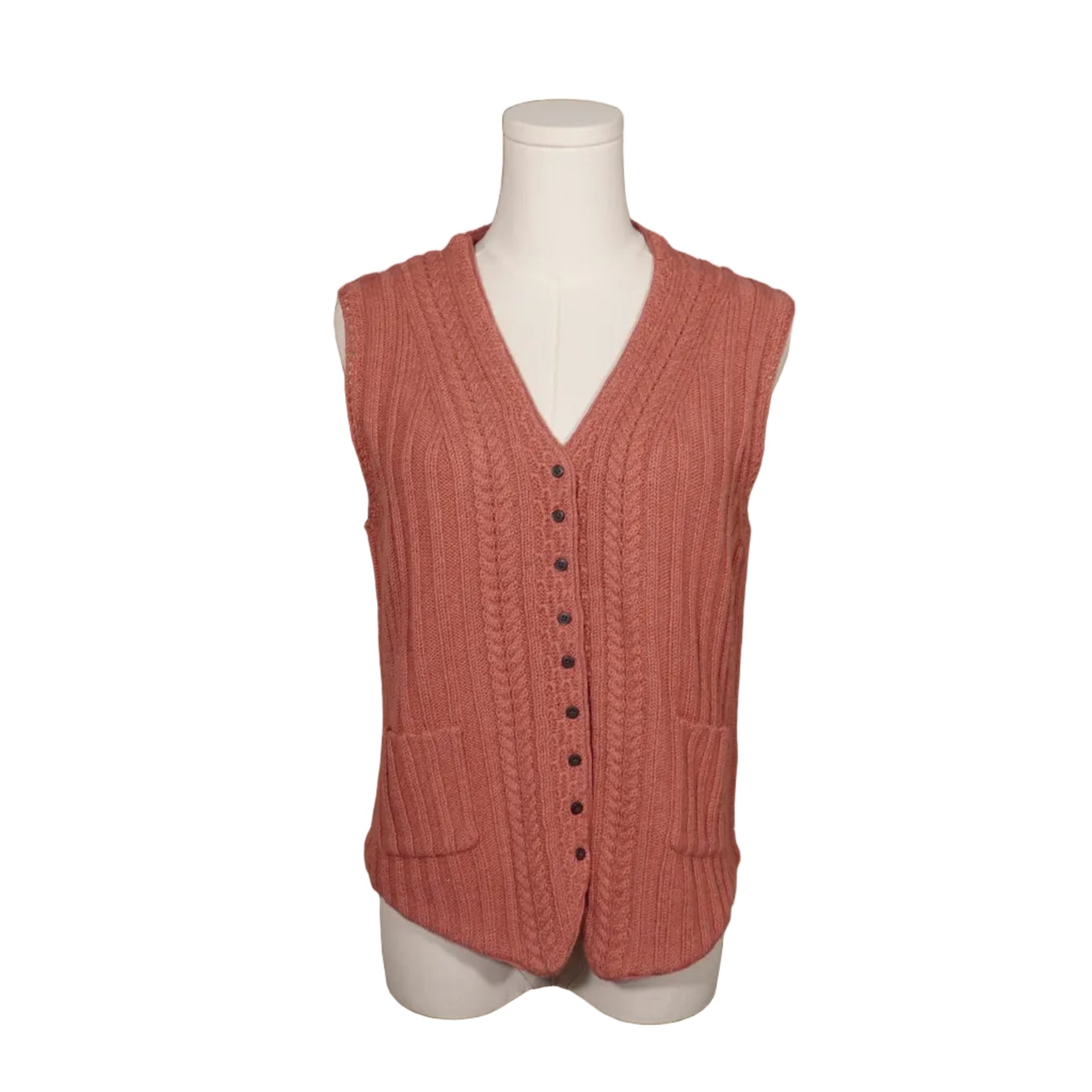 Jones New York Country Vintage Pink Knit Sweater Vest (L)