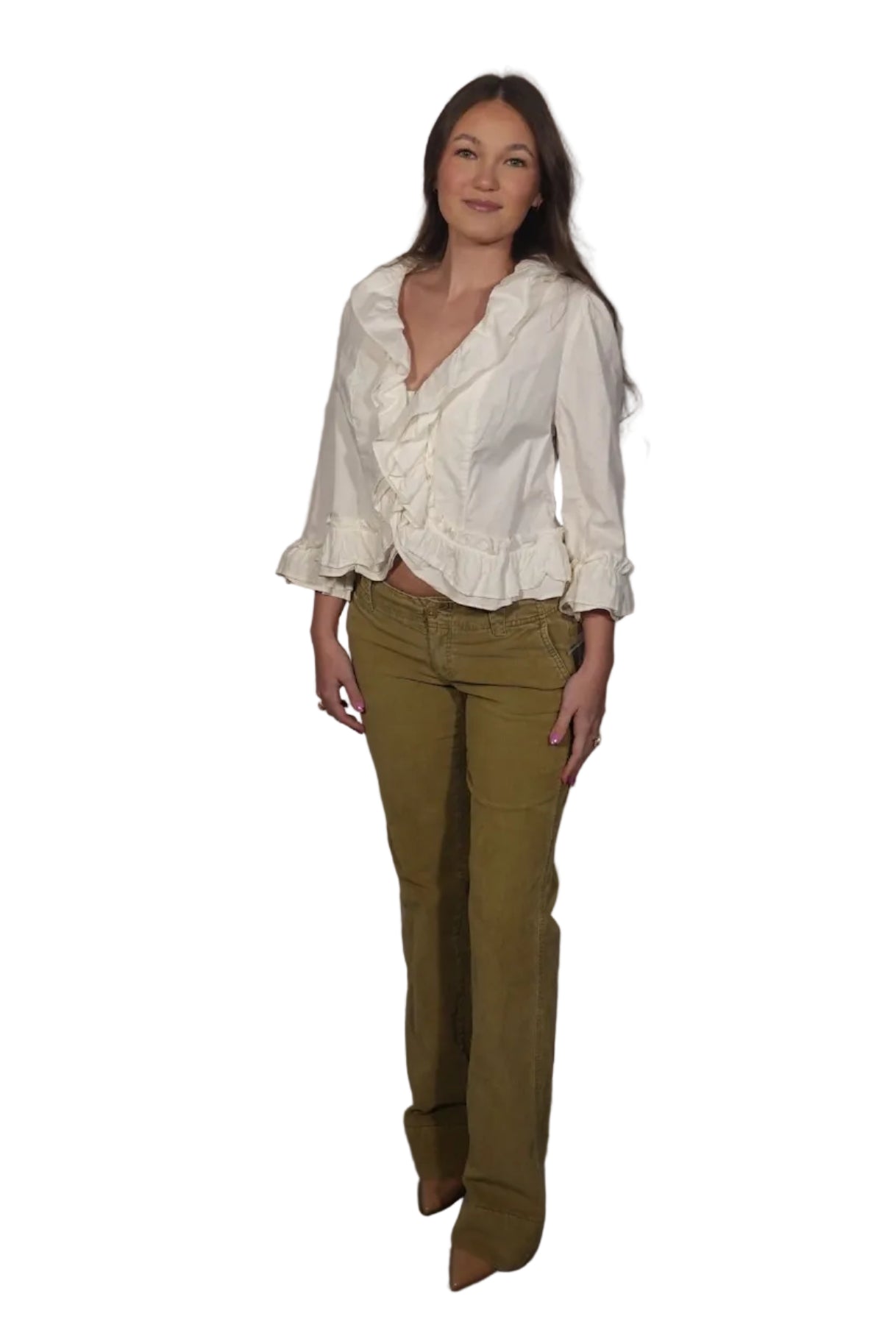 Ivory Ruffle Romance Blouse-L