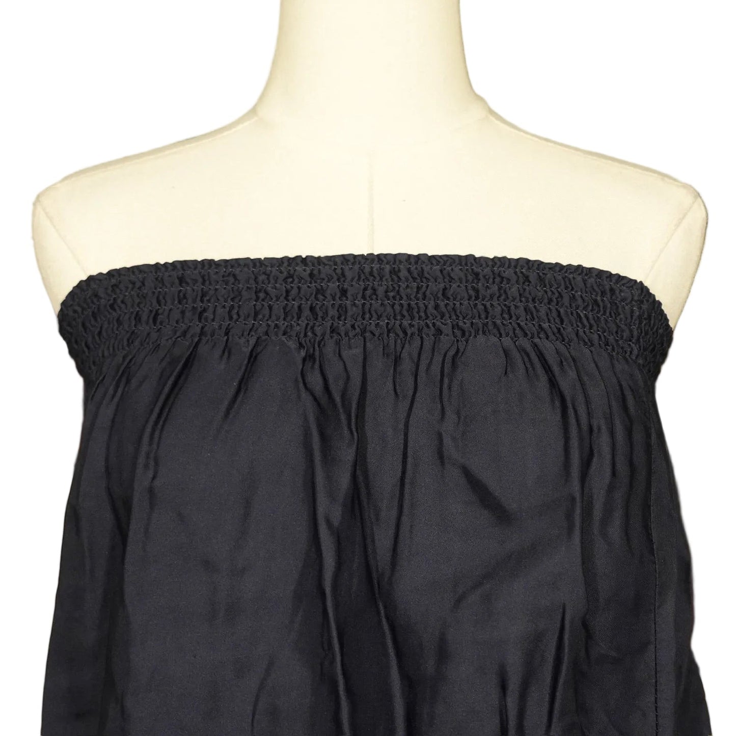 Navy Smocked Strapless Bubble Top