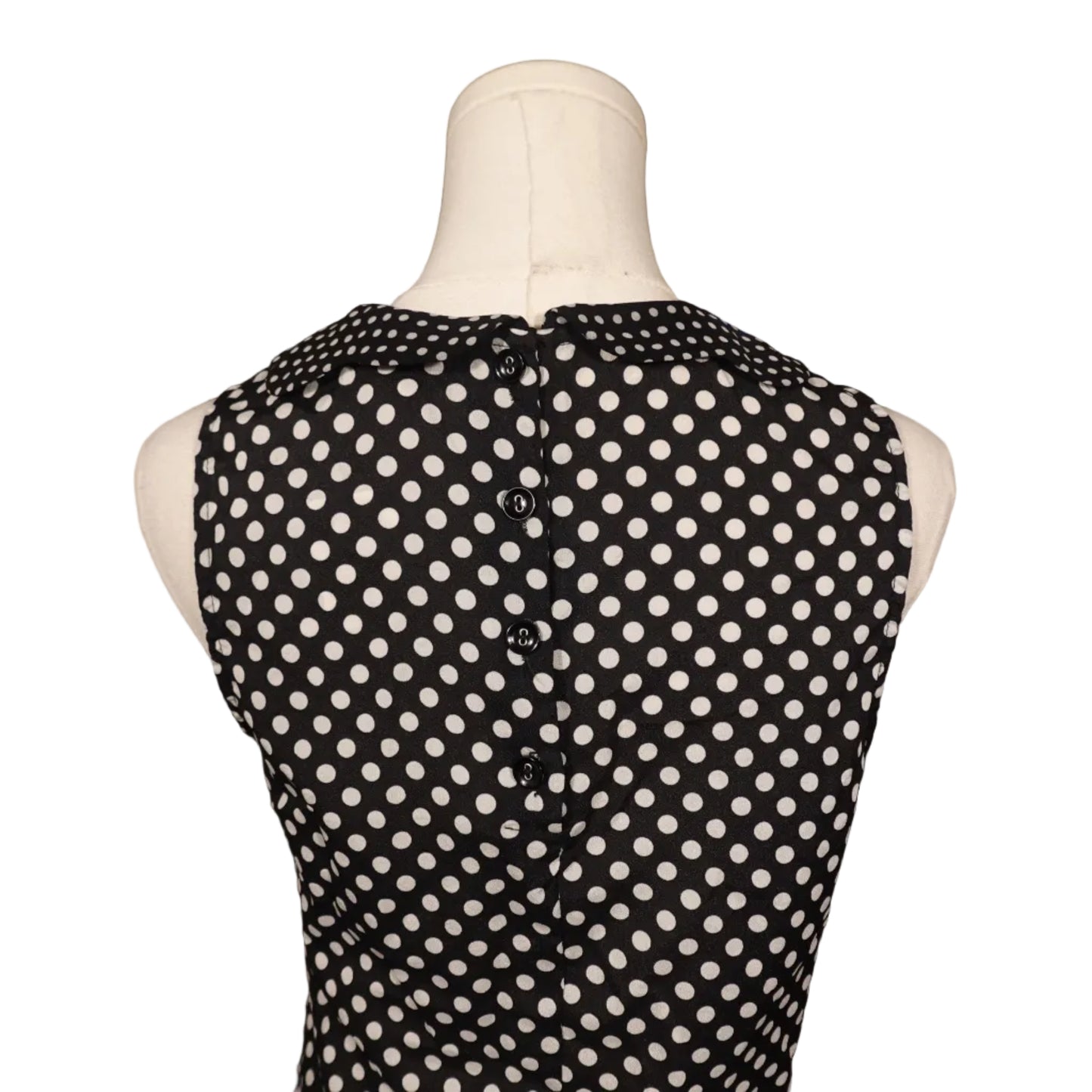 Classic Polka Dot Collar Blouse (S)