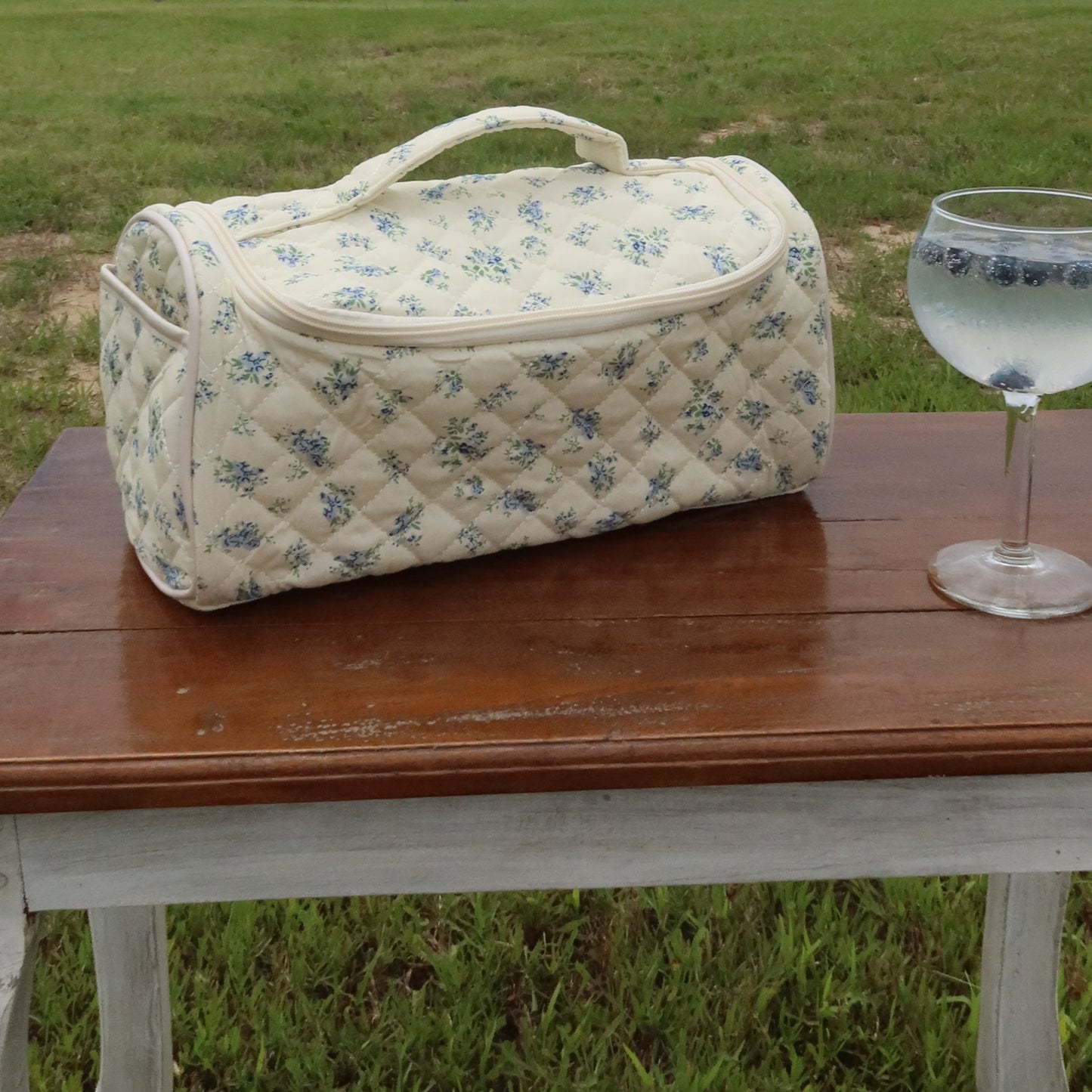 Bluebell Quilted Cosmetic Bag