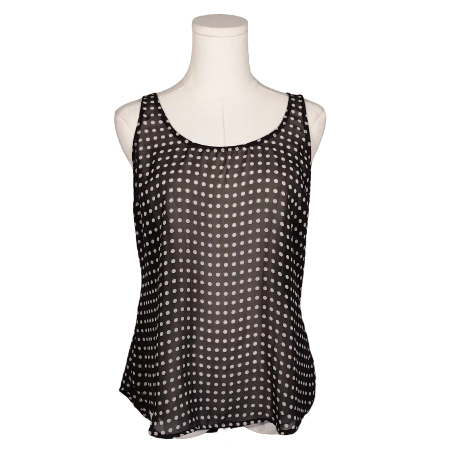 Polka Dot Sheer Tank Top-M
