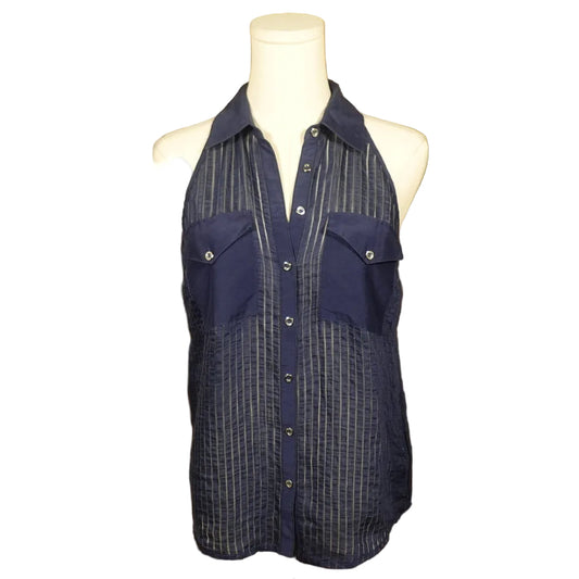 Navy Nights Bebe Halter Top-XXS