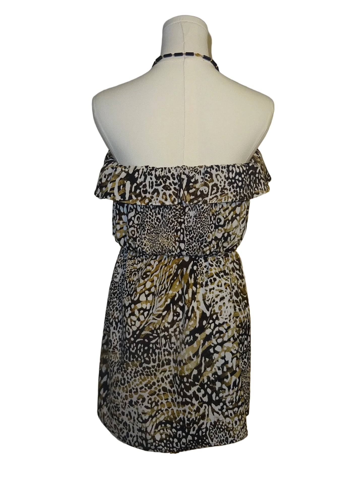 Animal Print Strapless Dress-M