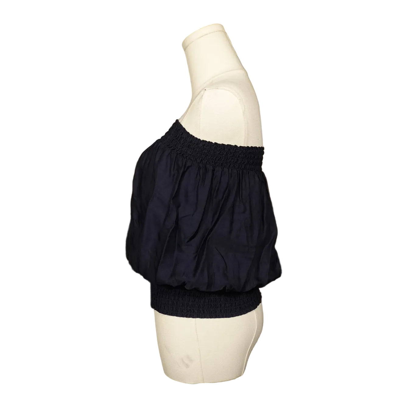 Navy Smocked Strapless Bubble Top