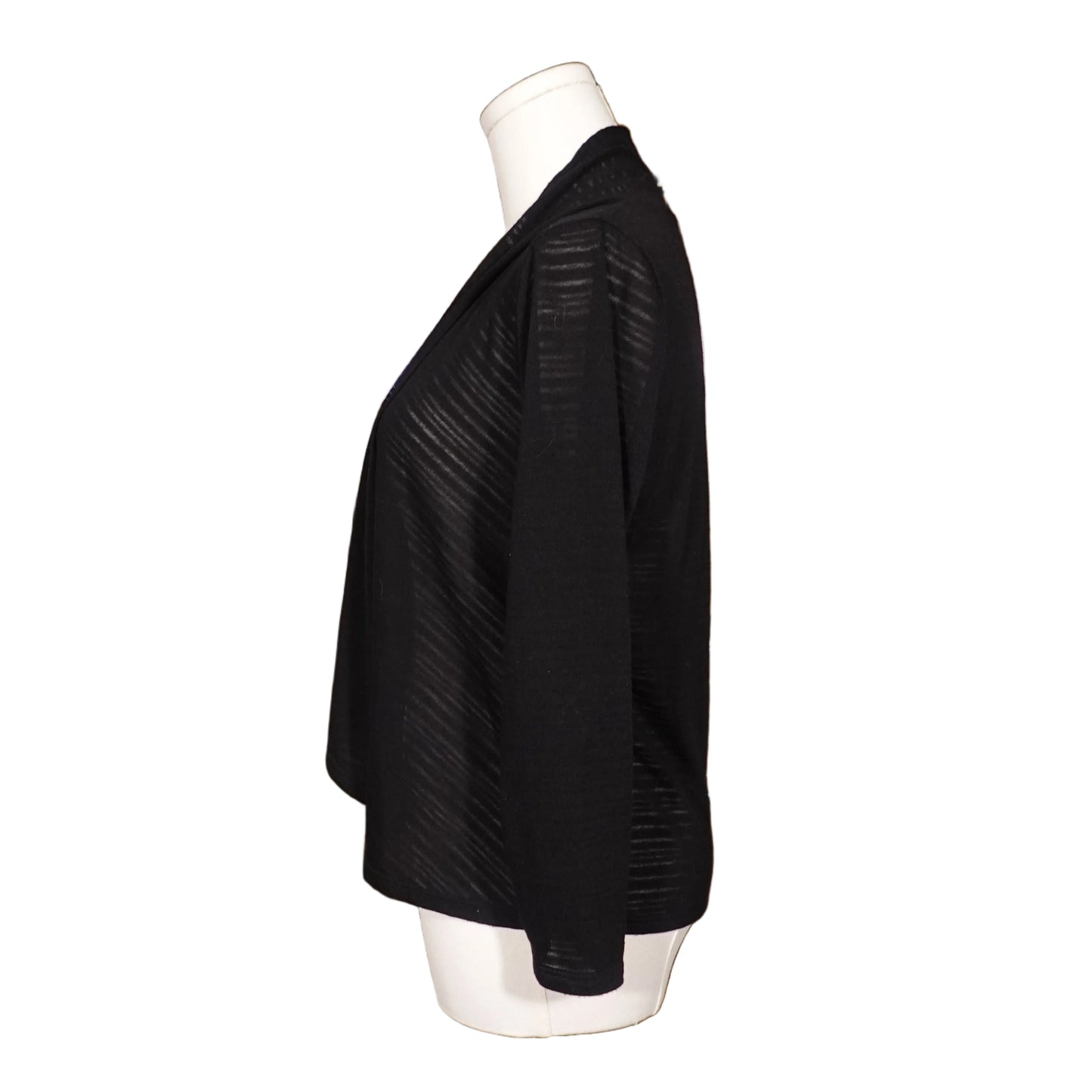 Apt. 9 Sheer Black Minimal Drape Cardigan-Petite M