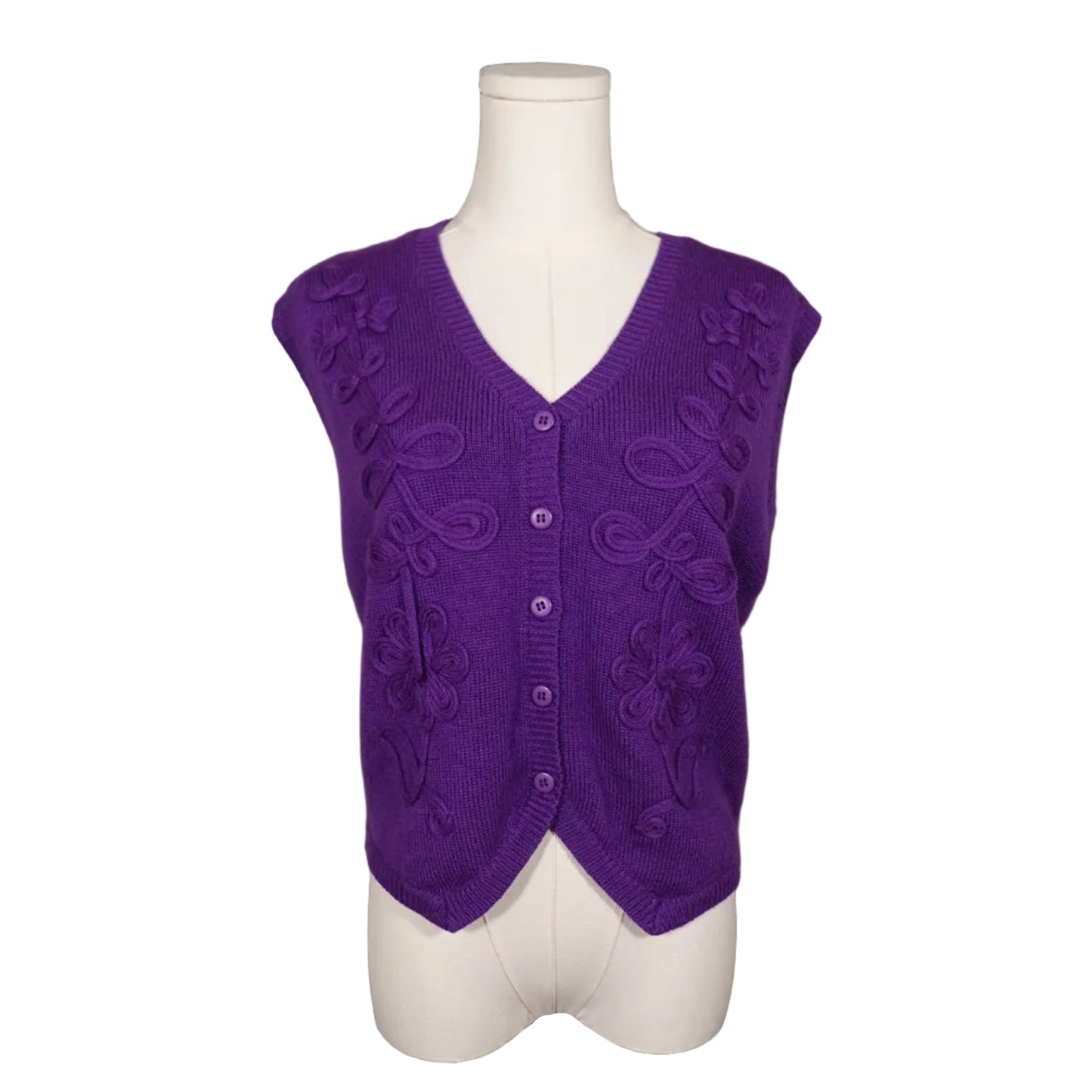 Karen Scott Plum Romance Knit Vest (M)