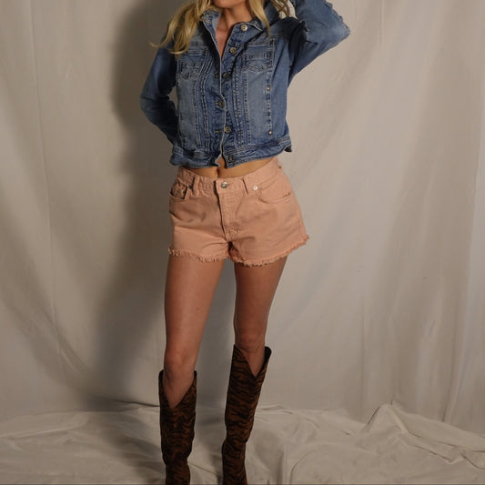 Mini Salmon Jean Shorts