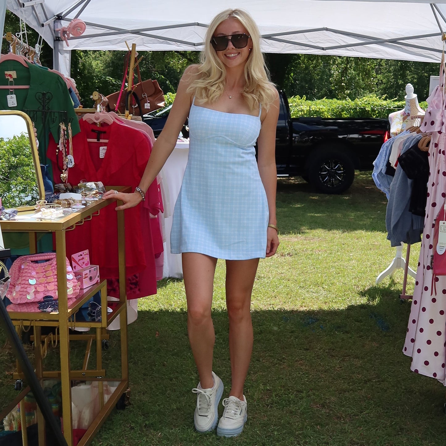 Plaid Sweetheart Athletic Dress