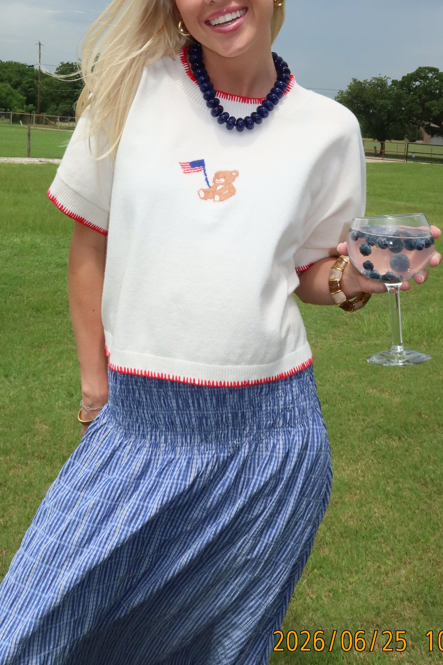 Americana Teddy Knit Tee