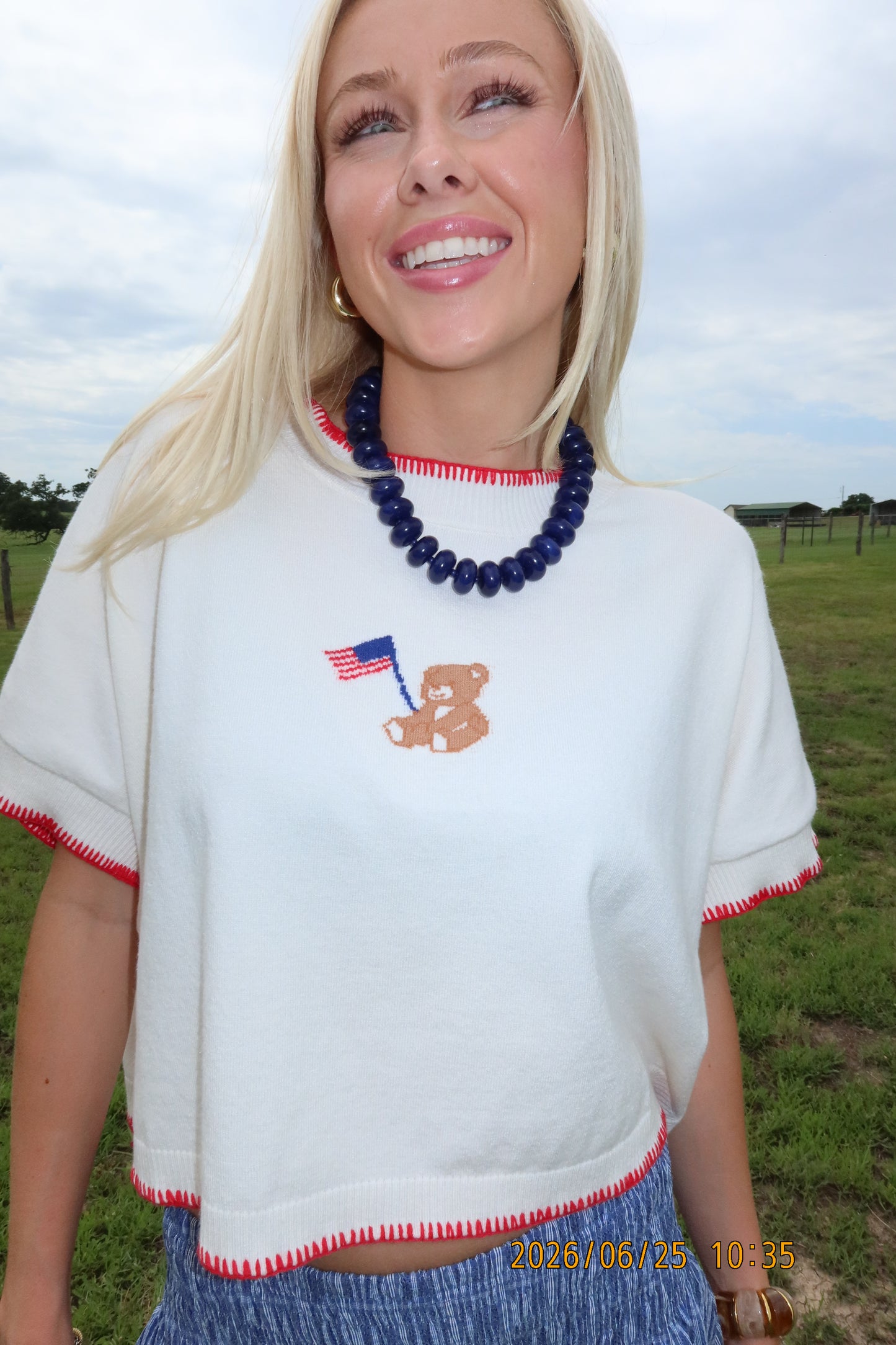 Americana Teddy Knit Tee