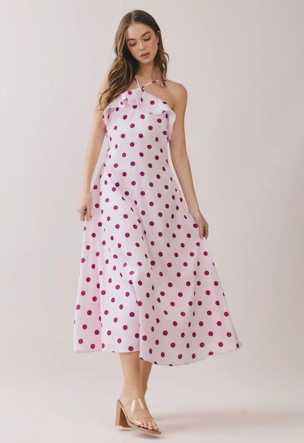 Tuscan Polka Dot Midi Dress