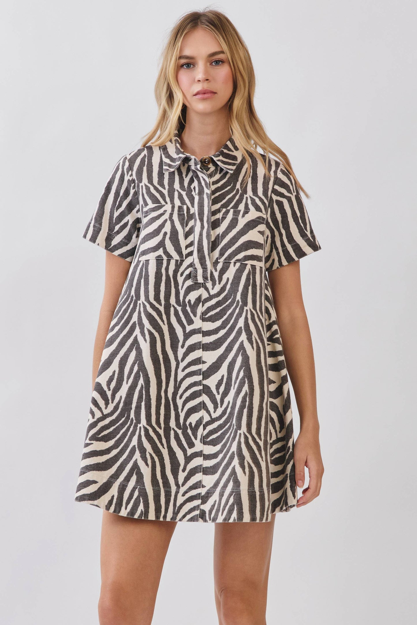 PREORDER Wild Side Mini Button Down Dress