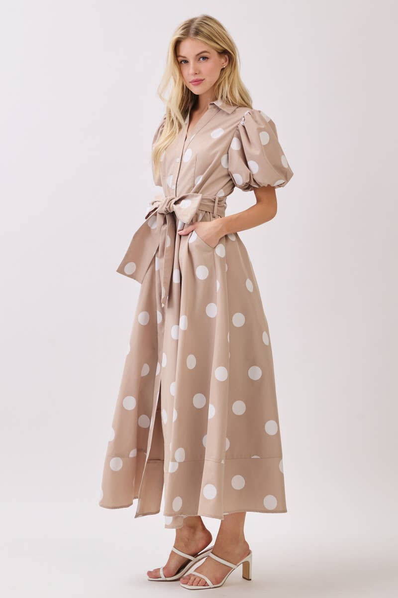 PREORDER Champagne Dot Maxi Dress