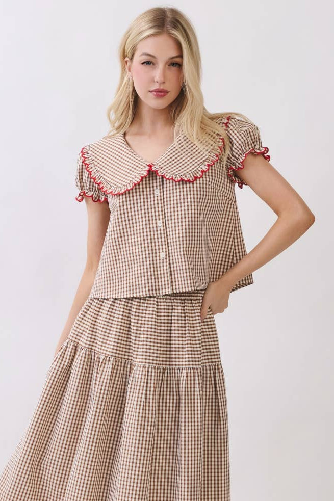 The Pecan Picnic Gingham Top