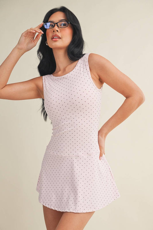 PREORDER Polka Dot Print A-Line Mini Dress