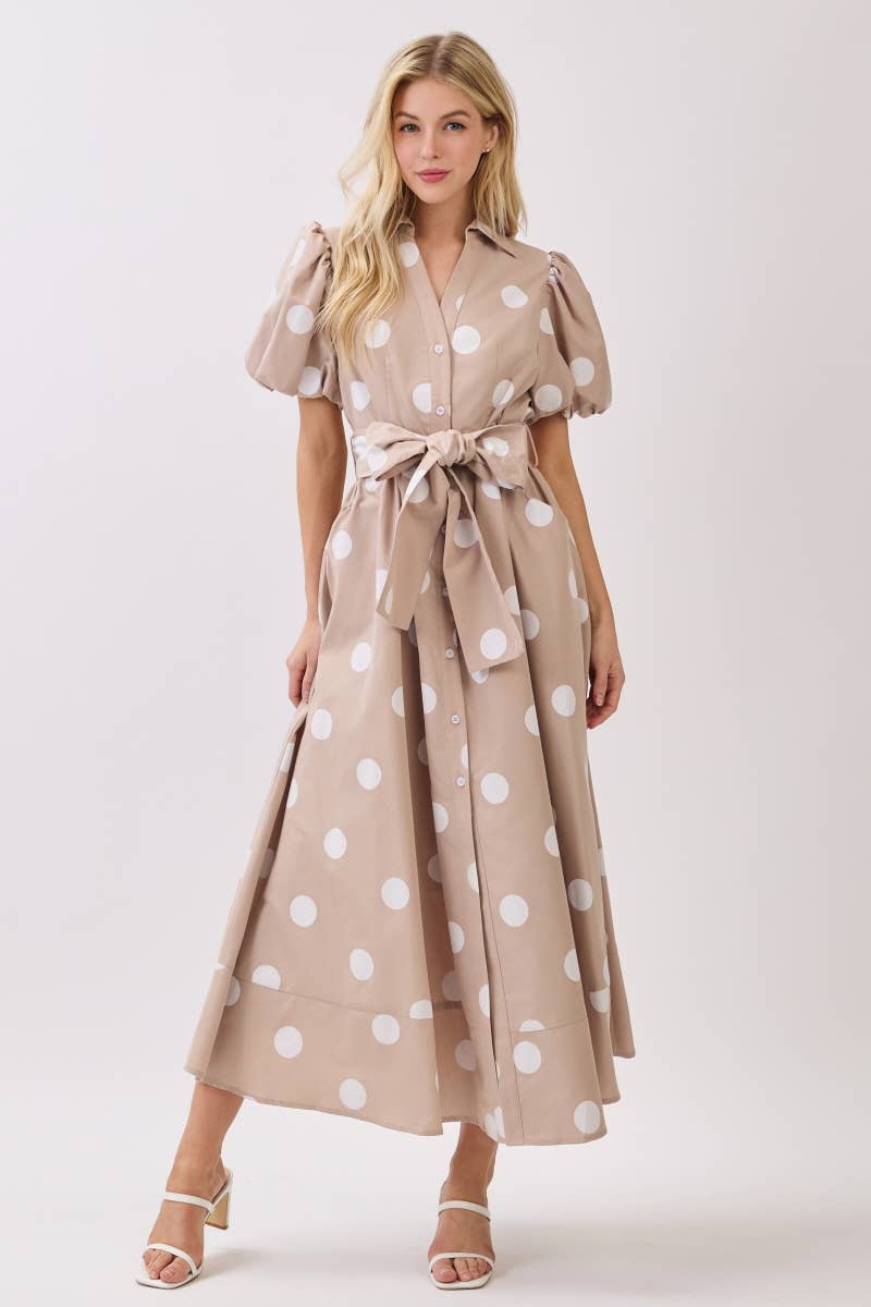 PREORDER Champagne Dot Maxi Dress