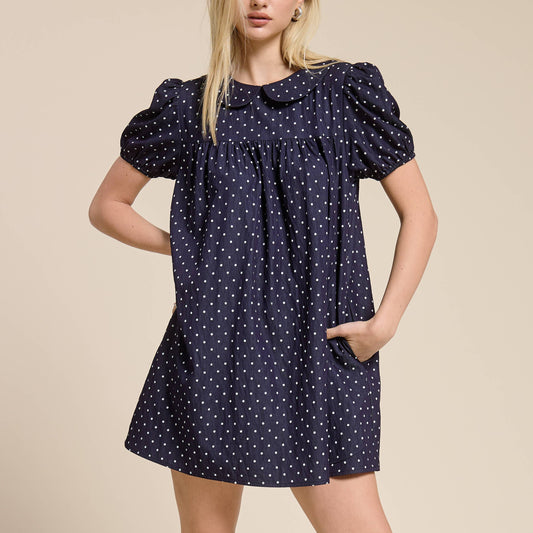 Polka Dot Babydoll Mini Dress
