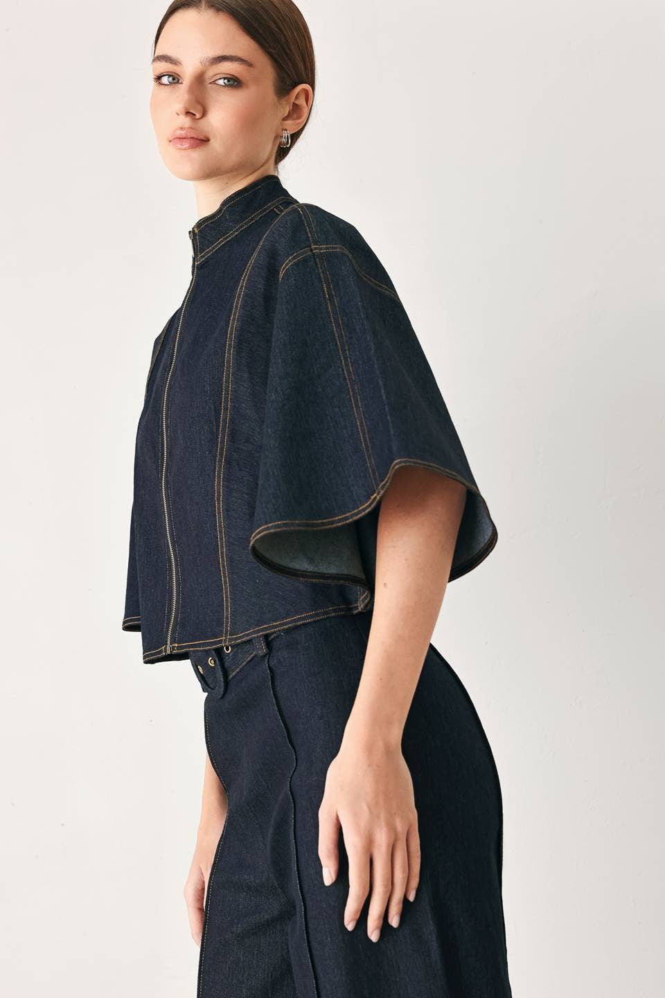PREORDER After Hours Denim Cape Top