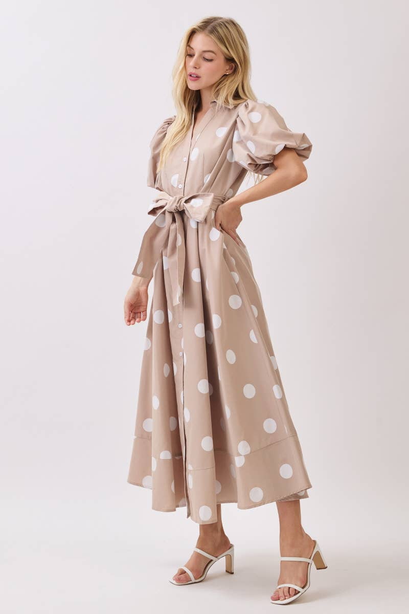 PREORDER Champagne Dot Maxi Dress