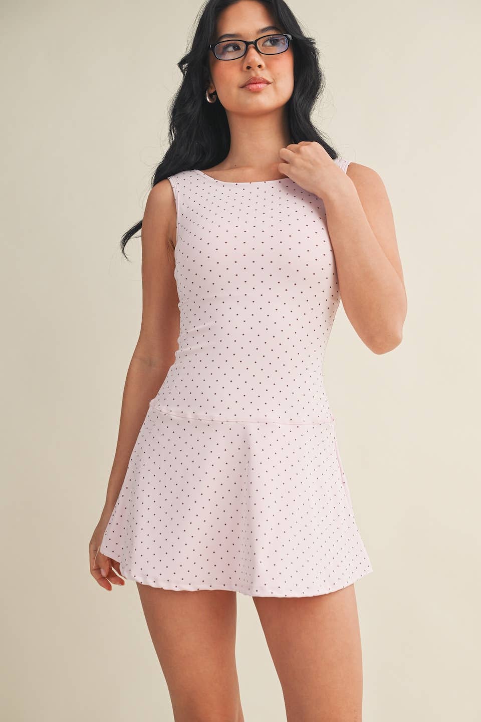 PREORDER Polka Dot Print A-Line Mini Dress