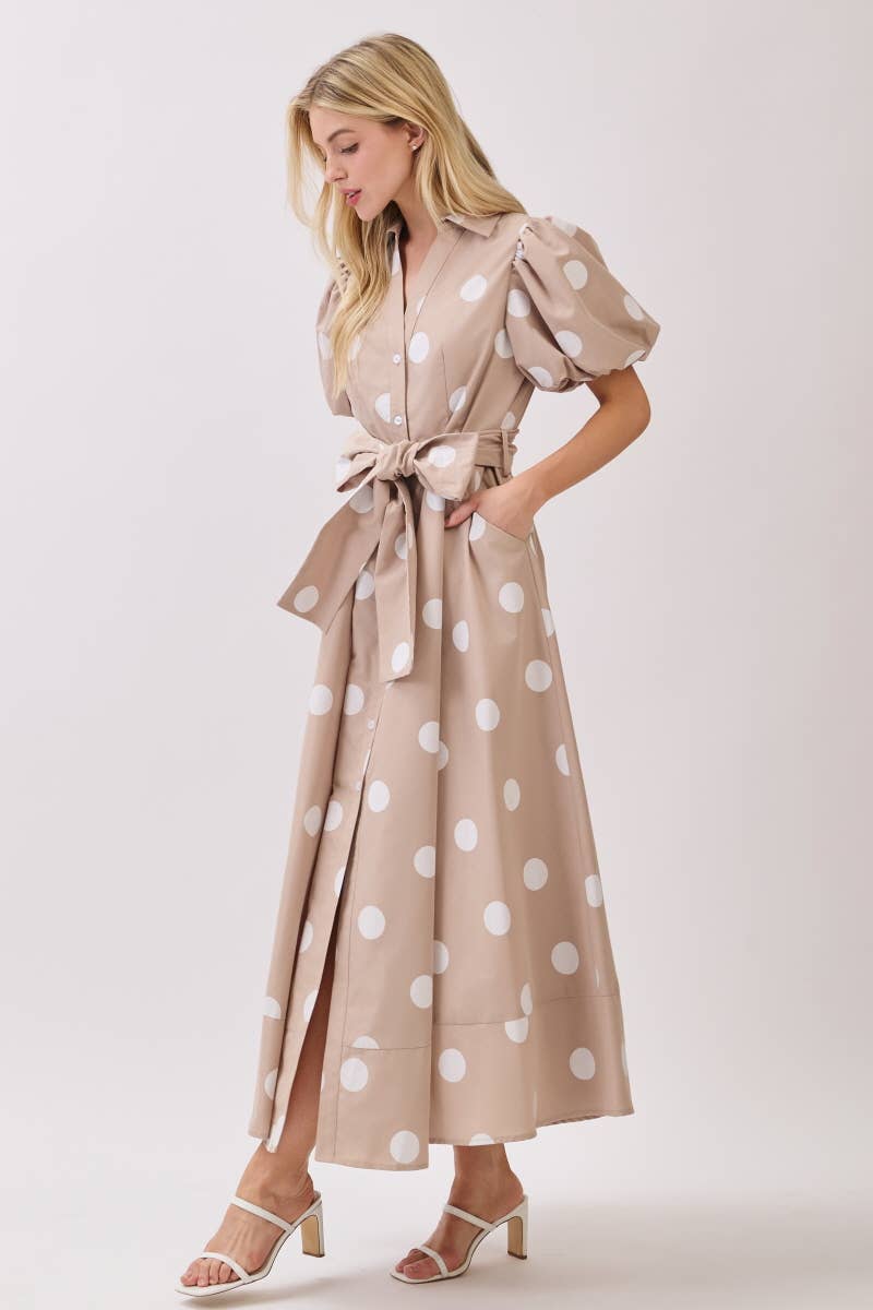 PREORDER Champagne Dot Maxi Dress
