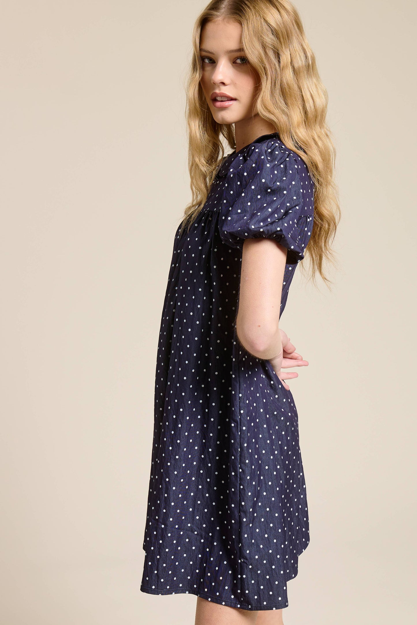 Polka Dot Babydoll Mini Dress