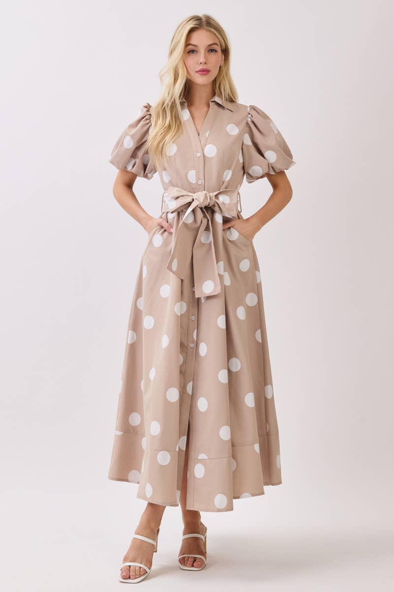 PREORDER Champagne Dot Maxi Dress