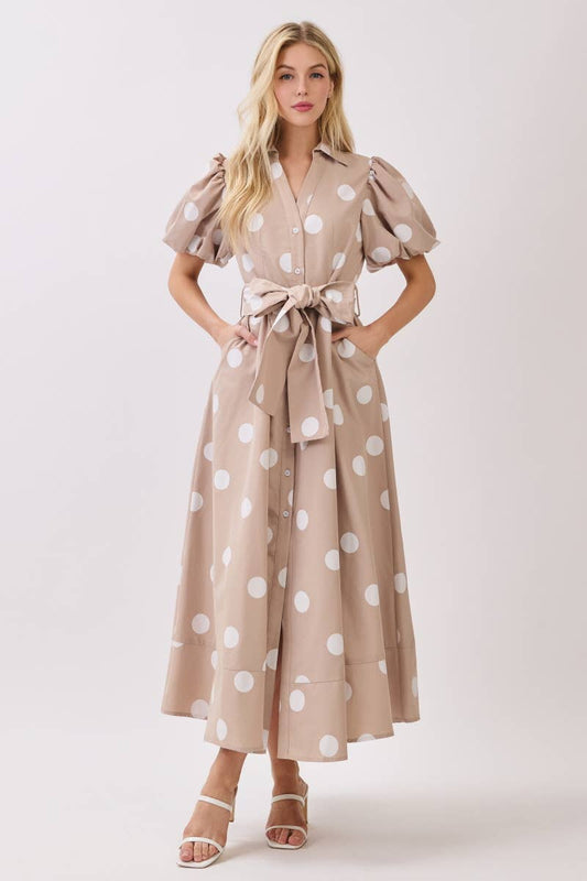 PREORDER Champagne Dot Maxi Dress