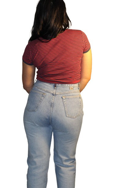 "I ❤️ BEER" Red&Navy Striped Baby Tee